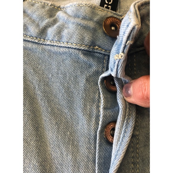 DIVIDED H&M BUTTON UP CROPPED ROW HEM HIGH RISE JEANS IN SIZE 8 - Picture 8 of 8